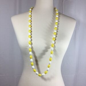 YELLOW and White Bead Necklace